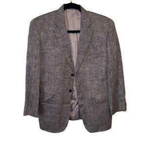 Stafford Mens Gray Herringbone Silk Suit Jacket Blazer 40S Two-Button